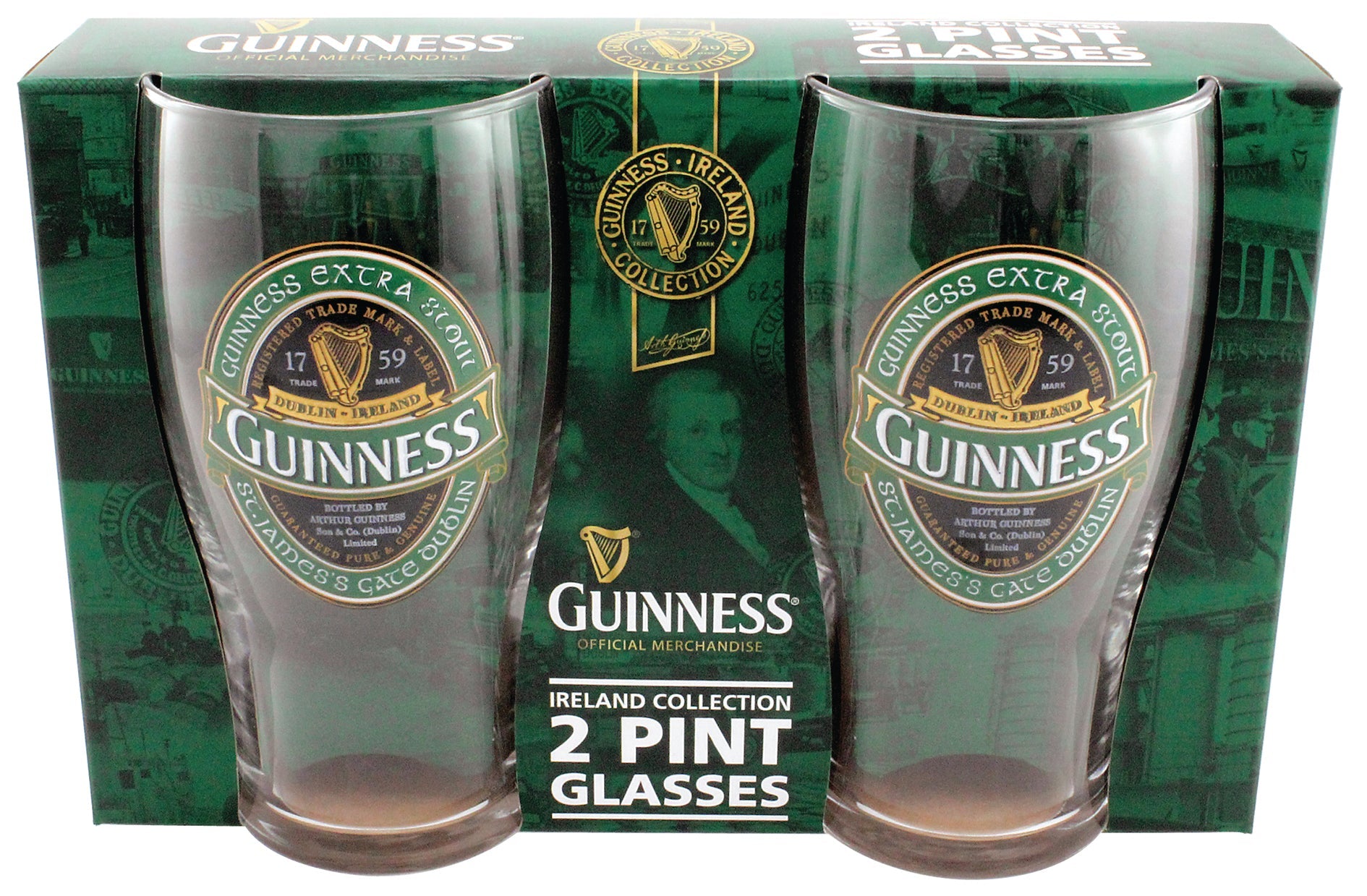 Guinness Ireland Collection Pint Glass - 2 Pack