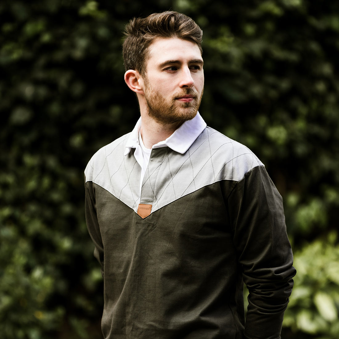 Guinness Heritage Charcoal Grey and Black Long Sleeve Rugby Jersey