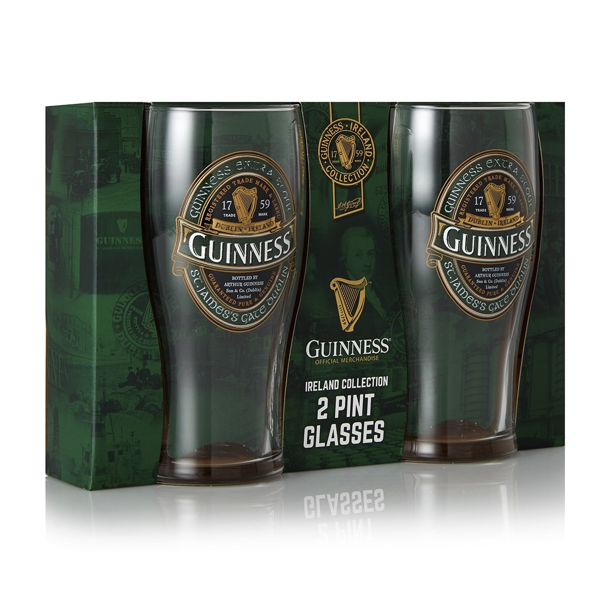 Guinness Ireland Collection Pint Glass - 2 Pack