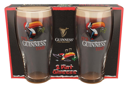 Guinness Christmas Toucan Pint Glass - 2 Pack