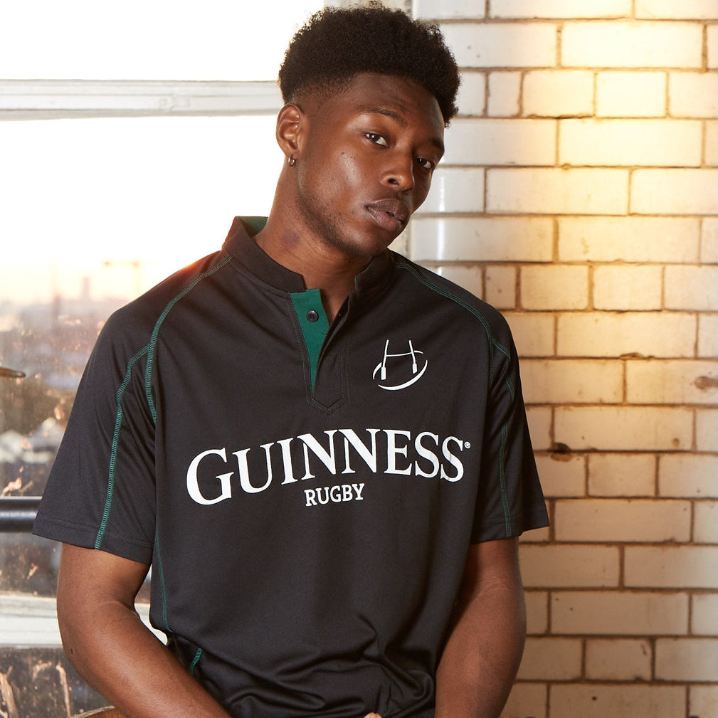 Guinness Black & Green Short Sleeve Rugby Jersey