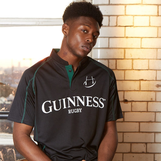 Guinness Black & Green Short Sleeve Rugby Jersey