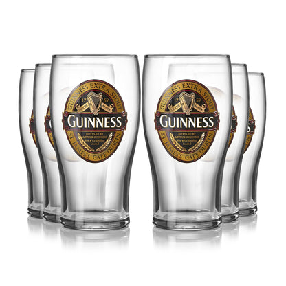 Guinness Classic Collection Pint Glass - 6 Pack