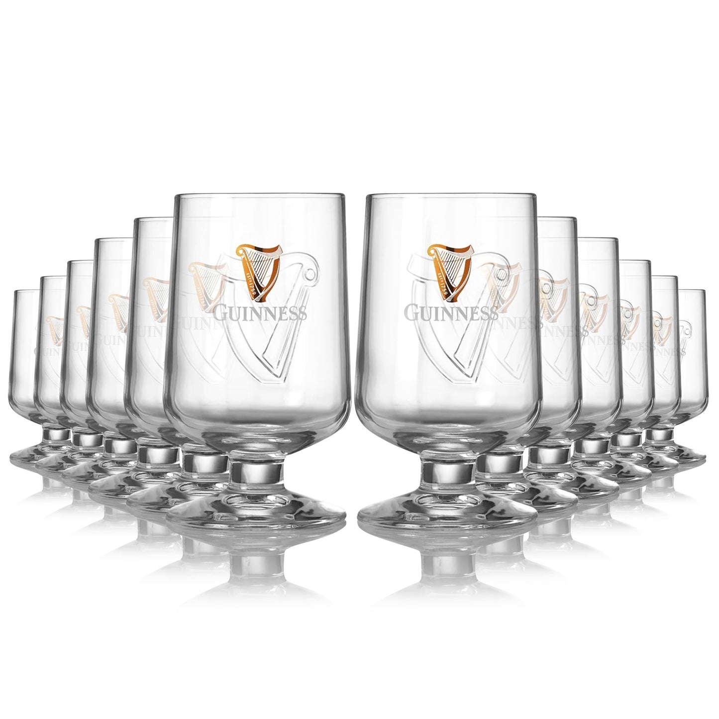 Guinness Embossed Stem Glass 420ml - 12 Pack