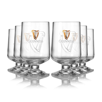 Guinness Embossed Stem Glass 420ml - 6 Pack