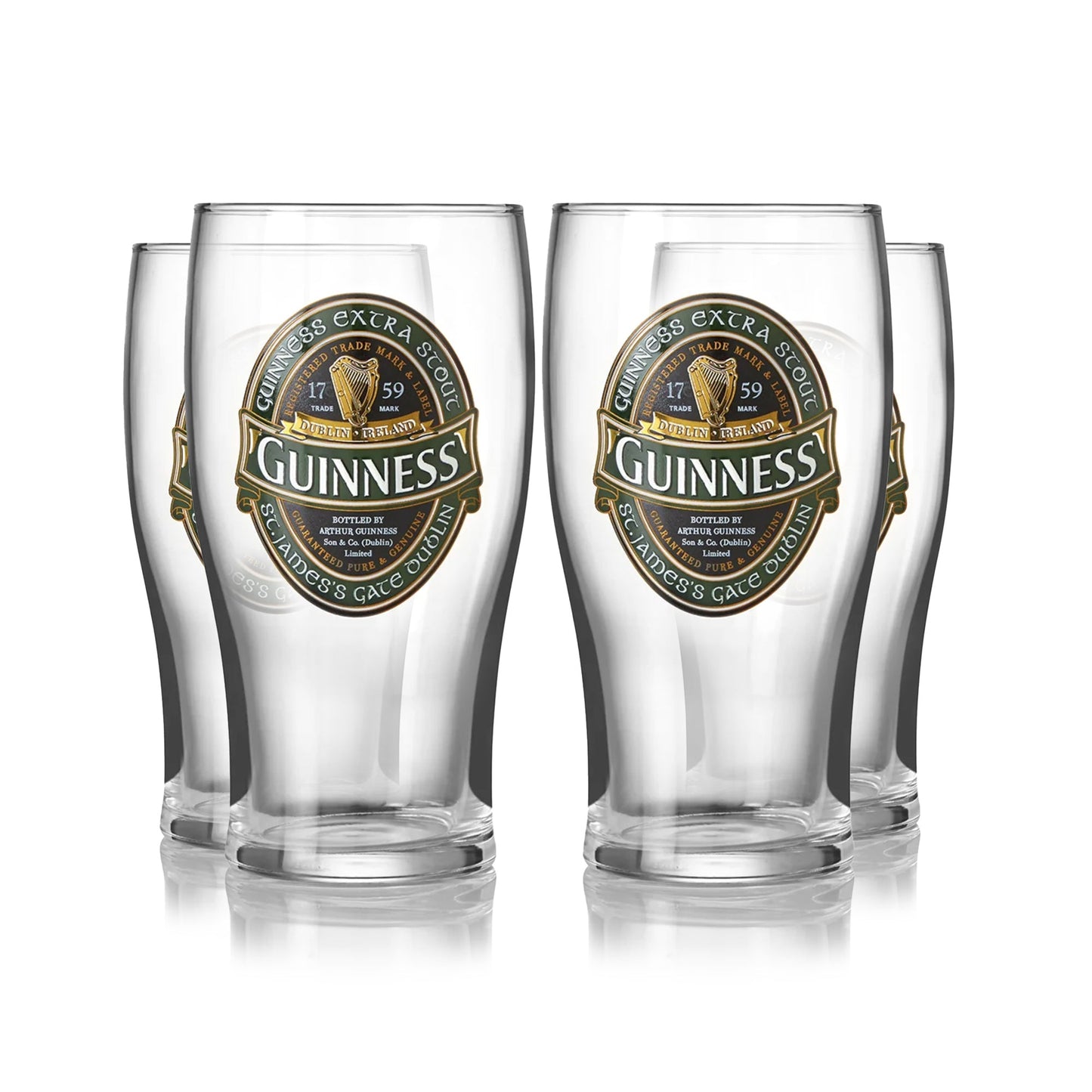 Guinness Ireland Collection Pint Glass - 4 Pack