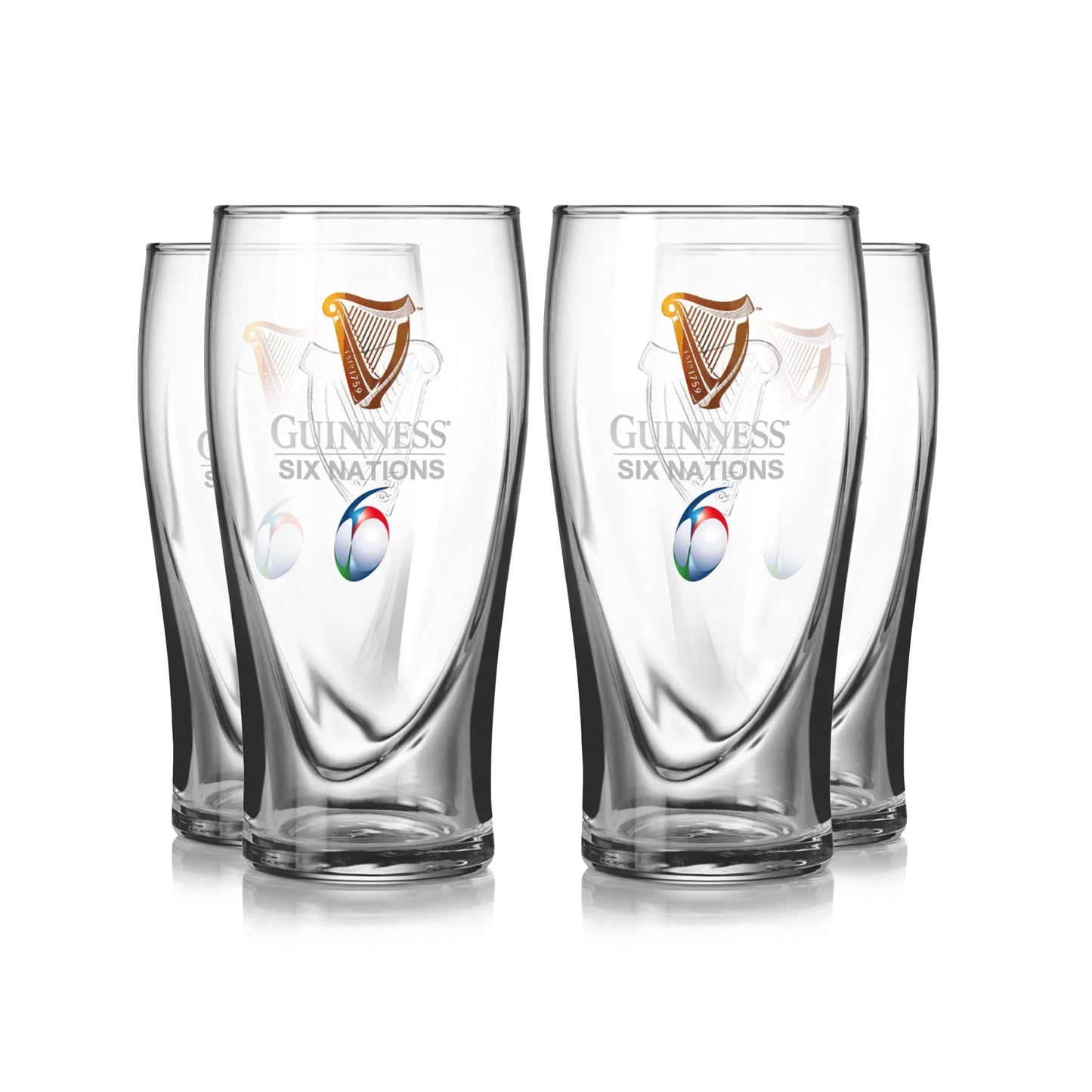 Guinness Six Nations Pint Glass - 4 Pack