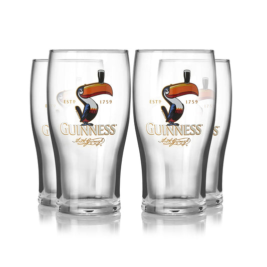 Guinness Toucan Pint Glass - 4 Pack