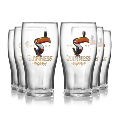 Guinness Toucan Pint Glass - 6 Pack