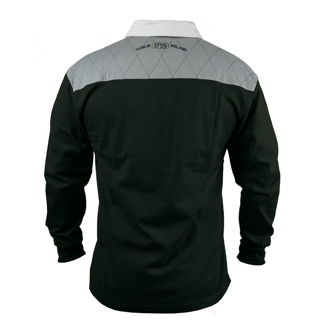 Guinness Heritage Charcoal Grey and Black Long Sleeve Rugby Jersey