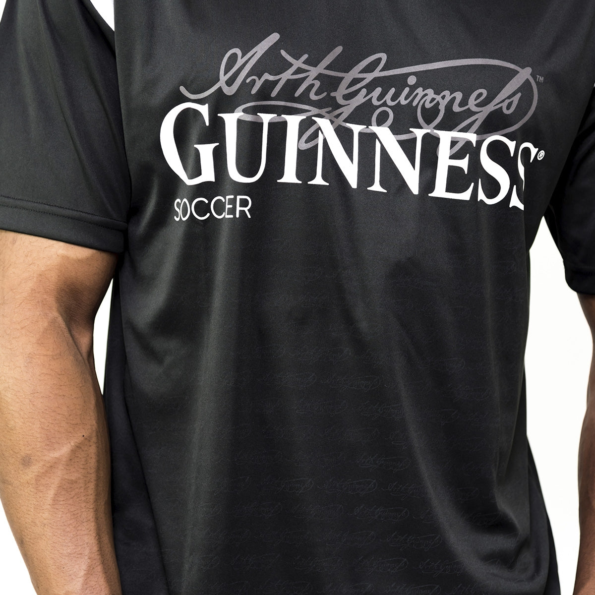 Black & White Sublimated Soccer Jersey with Arthur Guinness Signature