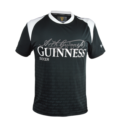 Black & White Sublimated Soccer Jersey with Arthur Guinness Signature