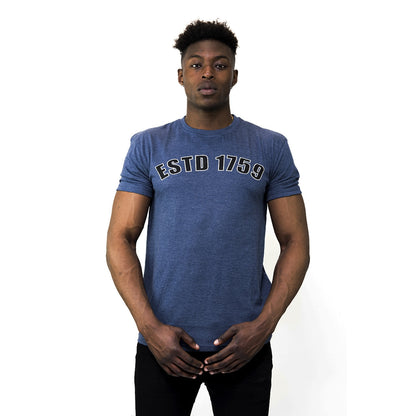 Navy Heathered EST 1759 Tee