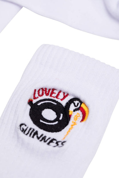 FATTI BURKE "LOVELY DAY FOR A GUINNESS" TOUCAN WHITE SOCKS