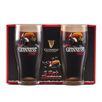 Guinness Christmas Toucan Pint Glass - 2 Pack