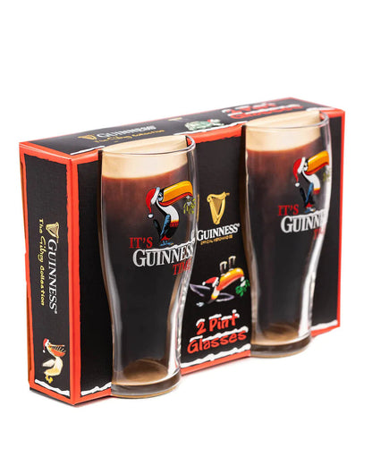 Guinness Christmas Toucan Pint Glass - 2 Pack