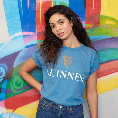 Sky Blue Guinness Harp Premium Tee